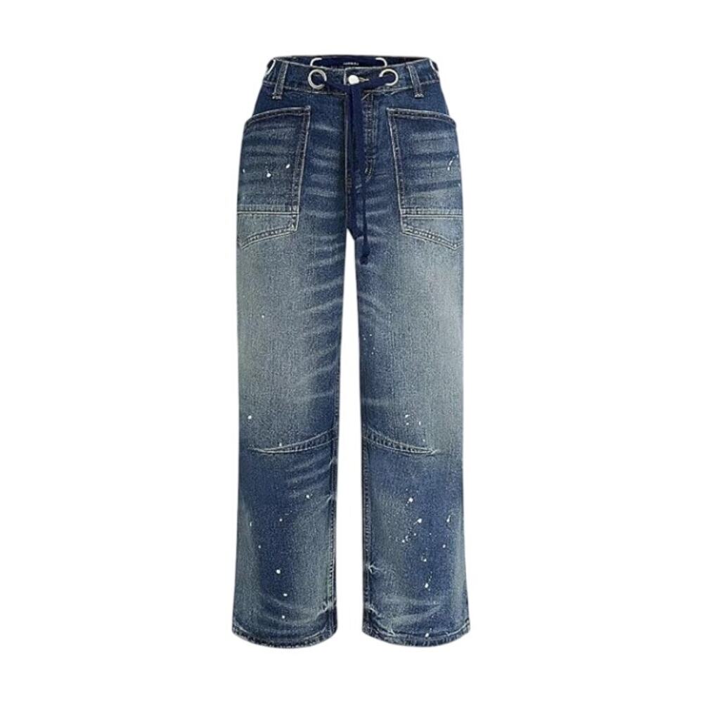 Flamingals Paint Splatter Grommet Wide Leg Jeans XL NWT - Eclectic Artist